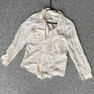 Club Monaco Ivory Button-Up Blouse